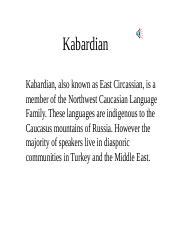 kabaritan|Kabardian language .